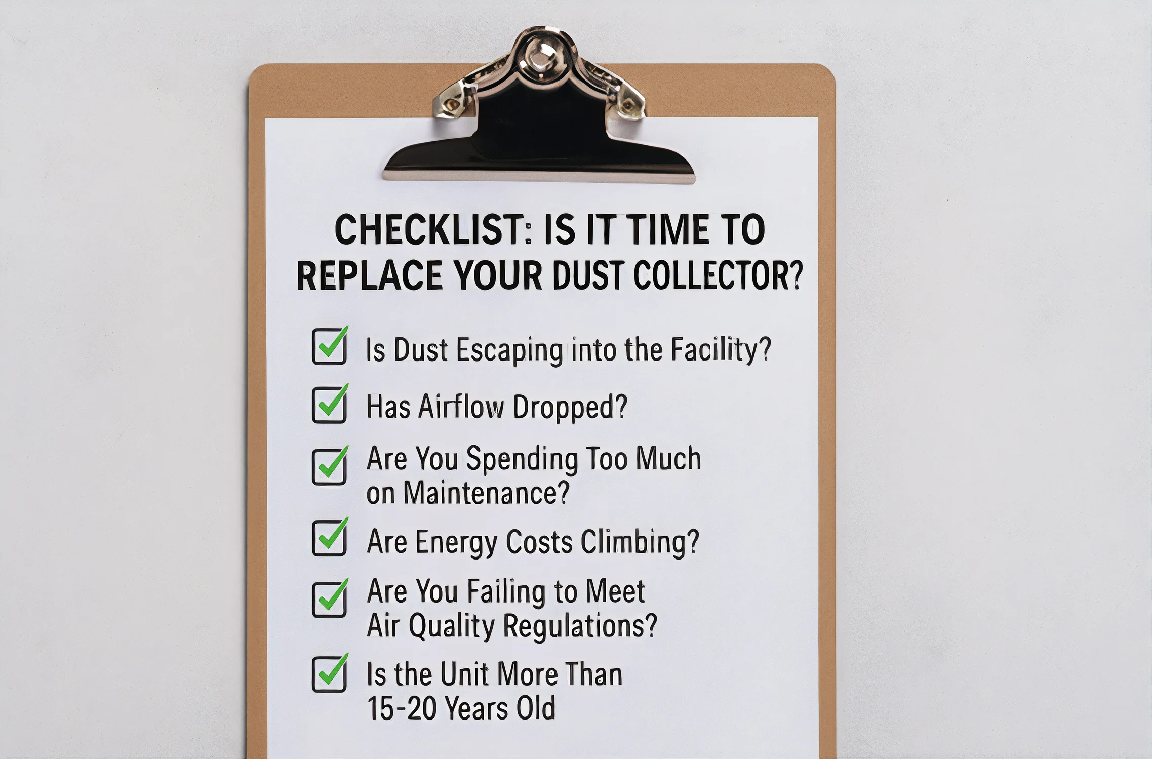 Checklist: Is It Time to Replace Your Dust Collector